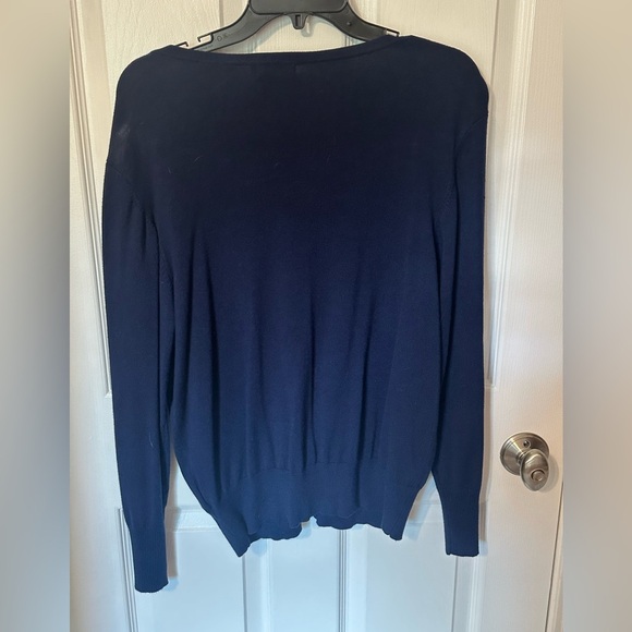 Chic Navy Blue Button Down Cardigan - Picture 3 of 4